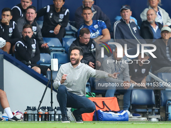 West Bromwich Albion's manager Carlos Corberan during the Sky Bet Championship match between West Bromwich Albion and Swansea City at The Ha...