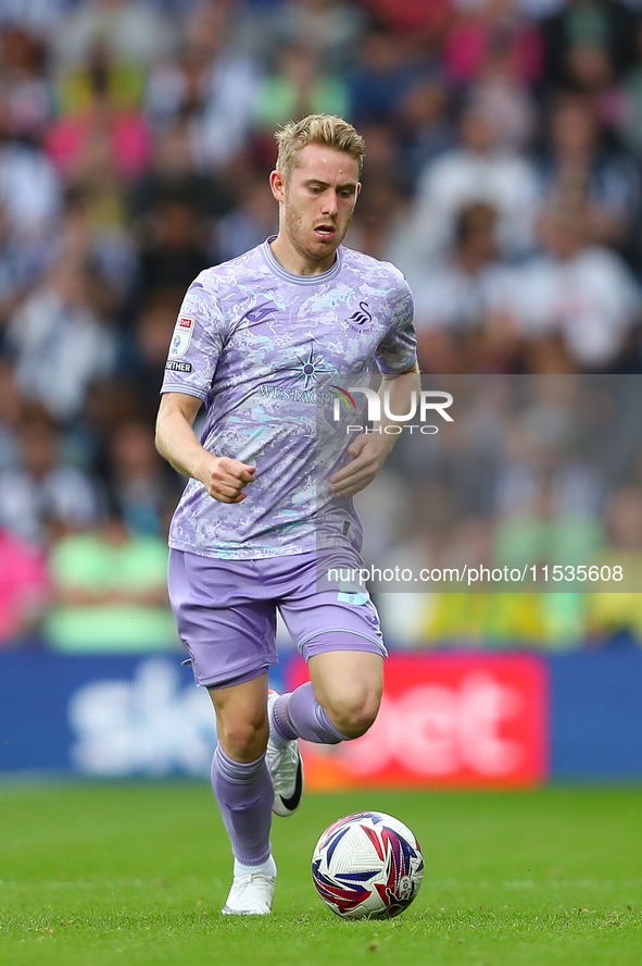 Oli Cooper of Swansea plays during the Sky Bet Championship match between West Bromwich Albion and Swansea City at The Hawthorns in West Bro...