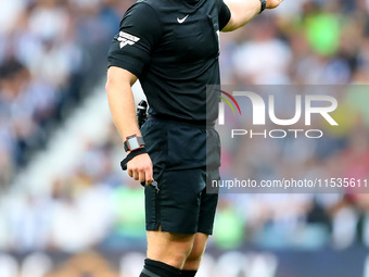 Referee Anthony Backhouse officiates the Sky Bet Championship match between West Bromwich Albion and Swansea City at The Hawthorns in West B...