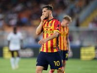 Remi Oudin of Us Lecce during the Serie A match between Lecce and Cagliari in Lecce, Italy, on August 31, 2024. (