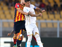 Nikola Krstovic of US Lecce is in action during the Serie A match between Lecce and Cagliari in Lecce, Italy, on August 31, 2024. (