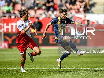 FC Utrecht player Sieb Horemans and FC Twente player Mitchell van Bergen during the match Utrecht vs. Twente at Stadium Galgenwaard for the...