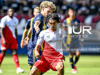 FC Twente player Sem Steijn and FC Utrecht player Alonzo Engwanda during the match Utrecht vs. Twente at Stadium Galgenwaard for the Dutch E...