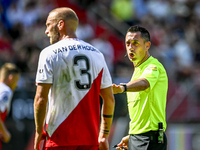 Referee Dennis Higler officiates the match between Utrecht and Twente at Stadium Galgenwaard for the Dutch Eredivisie 4th round season 2024-...