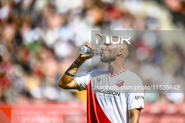 FC Utrecht player Mike van der Hoorn during the match Utrecht vs. Twente at Stadium Galgenwaard for the Dutch Eredivisie 4th round season 20...