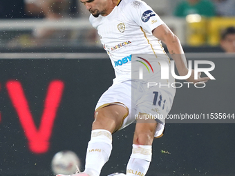 Razvan Marin of Cagliari Calcio is in action during the Serie A match between Lecce and Cagliari in Lecce, Italy, on August 31, 2024. (