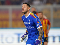 Wladimiro Falcone of US Lecce during the Serie A match between Lecce and Cagliari in Lecce, Italy, on August 31, 2024. (