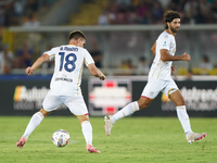 Razvan Marin of Cagliari Calcio is in action during the Serie A match between Lecce and Cagliari in Lecce, Italy, on August 31, 2024. (