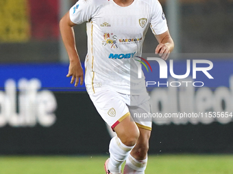 Razvan Marin of Cagliari Calcio is in action during the Serie A match between Lecce and Cagliari in Lecce, Italy, on August 31, 2024. (