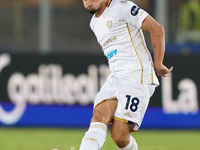 Razvan Marin of Cagliari Calcio is in action during the Serie A match between Lecce and Cagliari in Lecce, Italy, on August 31, 2024. (