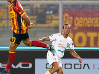 Tommaso Augello of Cagliari Calcio is in action during the Serie A match between Lecce and Cagliari in Lecce, Italy, on August 31, 2024. (