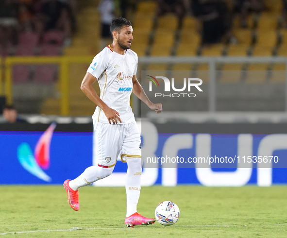 Jakub Jankto of Cagliari Calcio is in action during the Serie A match between Lecce and Cagliari in Lecce, Italy, on August 31, 2024. 