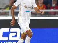 Sebastiano Luperto of Cagliari Calcio is in action during the Serie A match between Lecce and Cagliari in Lecce, Italy, on August 31, 2024....