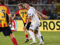 Roberto Piccoli of Cagliari Calcio is in action during the Serie A match between Lecce and Cagliari in Lecce, Italy, on August 31, 2024. (