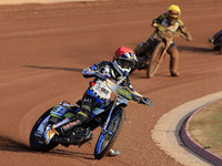 Oliver Bovington participates in the British Youth Championships before the WSRA National Development League match between Belle Vue Colts a...