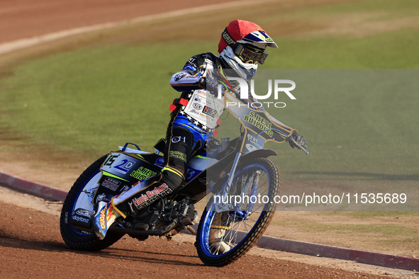 Oliver Bovington participates in the British Youth Championships before the WSRA National Development League match between Belle Vue Colts a...