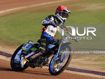 Oliver Bovington participates in the British Youth Championships before the WSRA National Development League match between Belle Vue Colts a...