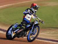 Oliver Bovington participates in the British Youth Championships before the WSRA National Development League match between Belle Vue Colts a...