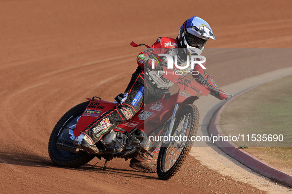 Kayden Mundy participates in the British Youth Championships before the WSRA National Development League match between Belle Vue Colts and E...