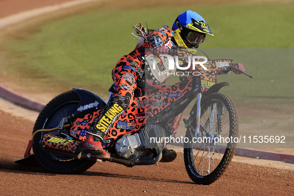 Cooper Rushen competes during the British Youth Championships before the WSRA National Development League match between Belle Vue Colts and...