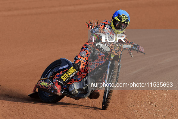 Cooper Rushen competes during the British Youth Championships before the WSRA National Development League match between Belle Vue Colts and...