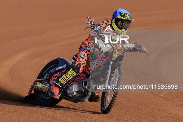 Cooper Rushen competes during the British Youth Championships before the WSRA National Development League match between Belle Vue Colts and...