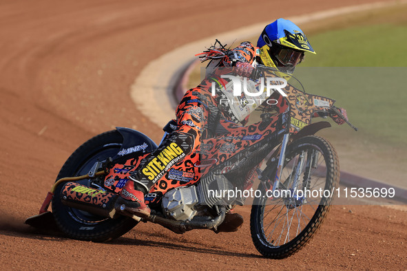 Cooper Rushen competes during the British Youth Championships before the WSRA National Development League match between Belle Vue Colts and...