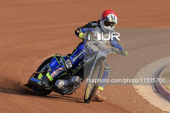 Jack Franklin competes during the British Youth Championships before the WSRA National Development League match between Belle Vue Colts and...