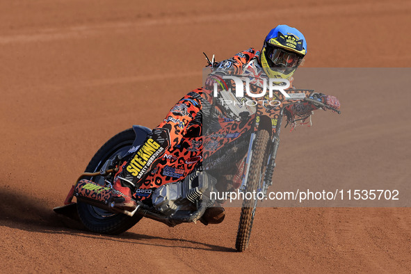 Cooper Rushen competes during the British Youth Championships before the WSRA National Development League match between Belle Vue Colts and...