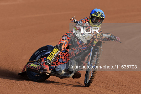 Cooper Rushen competes during the British Youth Championships before the WSRA National Development League match between Belle Vue Colts and...