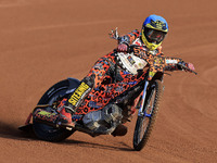 Cooper Rushen competes during the British Youth Championships before the WSRA National Development League match between Belle Vue Colts and...