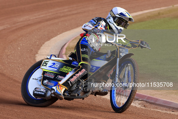 Oliver Bovington participates in the British Youth Championships before the WSRA National Development League match between Belle Vue Colts a...