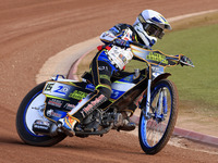 Oliver Bovington participates in the British Youth Championships before the WSRA National Development League match between Belle Vue Colts a...