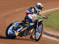 Oliver Bovington participates in the British Youth Championships before the WSRA National Development League match between Belle Vue Colts a...