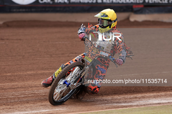 Cooper Rushen competes during the British Youth Championships before the WSRA National Development League match between Belle Vue Colts and...