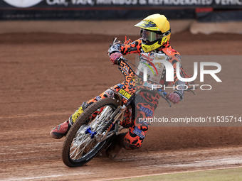 Cooper Rushen competes during the British Youth Championships before the WSRA National Development League match between Belle Vue Colts and...