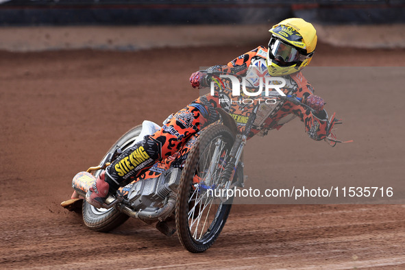 Cooper Rushen competes during the British Youth Championships before the WSRA National Development League match between Belle Vue Colts and...