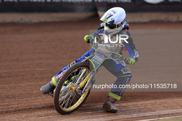 Jack Franklin competes during the British Youth Championships before the WSRA National Development League match between Belle Vue Colts and...