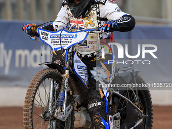 Rueben Marsh participates in the British Youth Championships before the WSRA National Development League match between Belle Vue Colts and E...