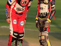 William Cairns (Reserve) of Belle Vue 'Cool Running' Colts and Seth Norman during the WSRA National Development League match between Belle V...