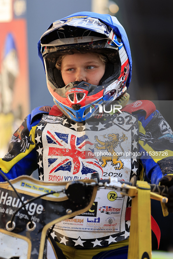 Archie Whitelam participates in the British Youth Championships before the WSRA National Development League match between Belle Vue Colts an...