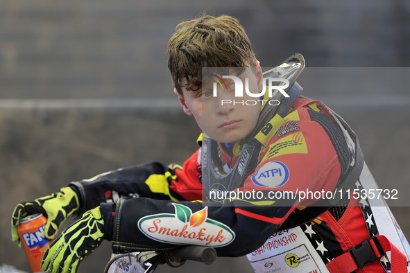 Casper Kluczniak competes during the British Youth Championships before the WSRA National Development League match between Belle Vue Colts a...