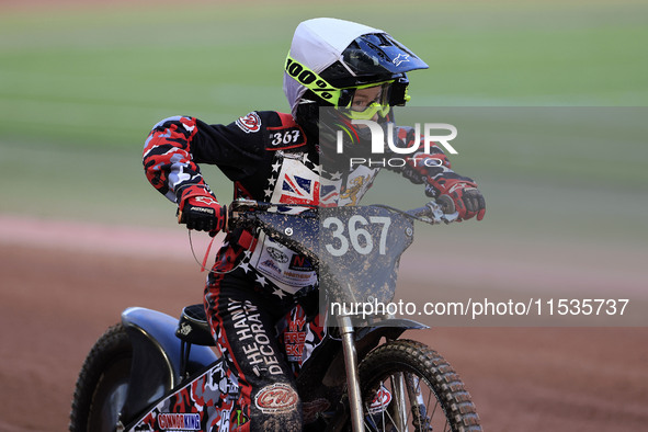 Charlie Luckman competes during the British Youth Championships before the WSRA National Development League match between Belle Vue Colts an...