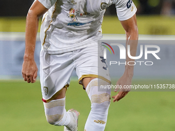 Paulo Azzi of Cagliari Calcio is in action during the Serie A match between Lecce and Cagliari in Lecce, Italy, on August 31, 2024. (