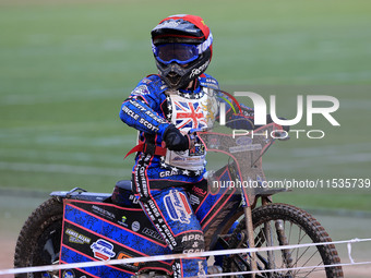 Rocco Webb competes during the British Youth Championships before the WSRA National Development League match between Belle Vue Colts and Edi...