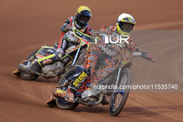 Cooper Rushen competes during the British Youth Championships before the WSRA National Development League match between Belle Vue Colts and...