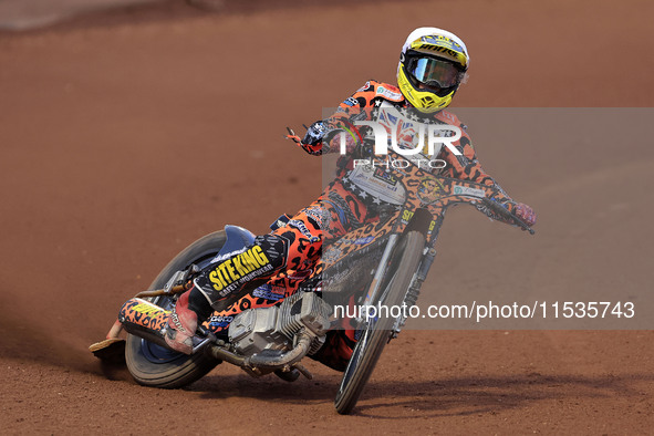 Cooper Rushen competes during the British Youth Championships before the WSRA National Development League match between Belle Vue Colts and...