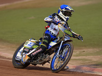 Oliver Bovington participates in the British Youth Championships before the WSRA National Development League match between Belle Vue Colts a...