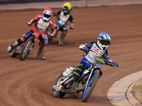 Oliver Bovington participates in the British Youth Championships before the WSRA National Development League match between Belle Vue Colts a...