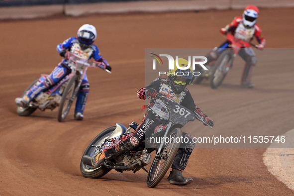 Charlie Luckman competes during the British Youth Championships before the WSRA National Development League match between Belle Vue Colts an...